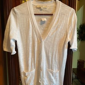 Ann Taylor Loft Women's Small SS White Cardigan LW Sweater New With Tag